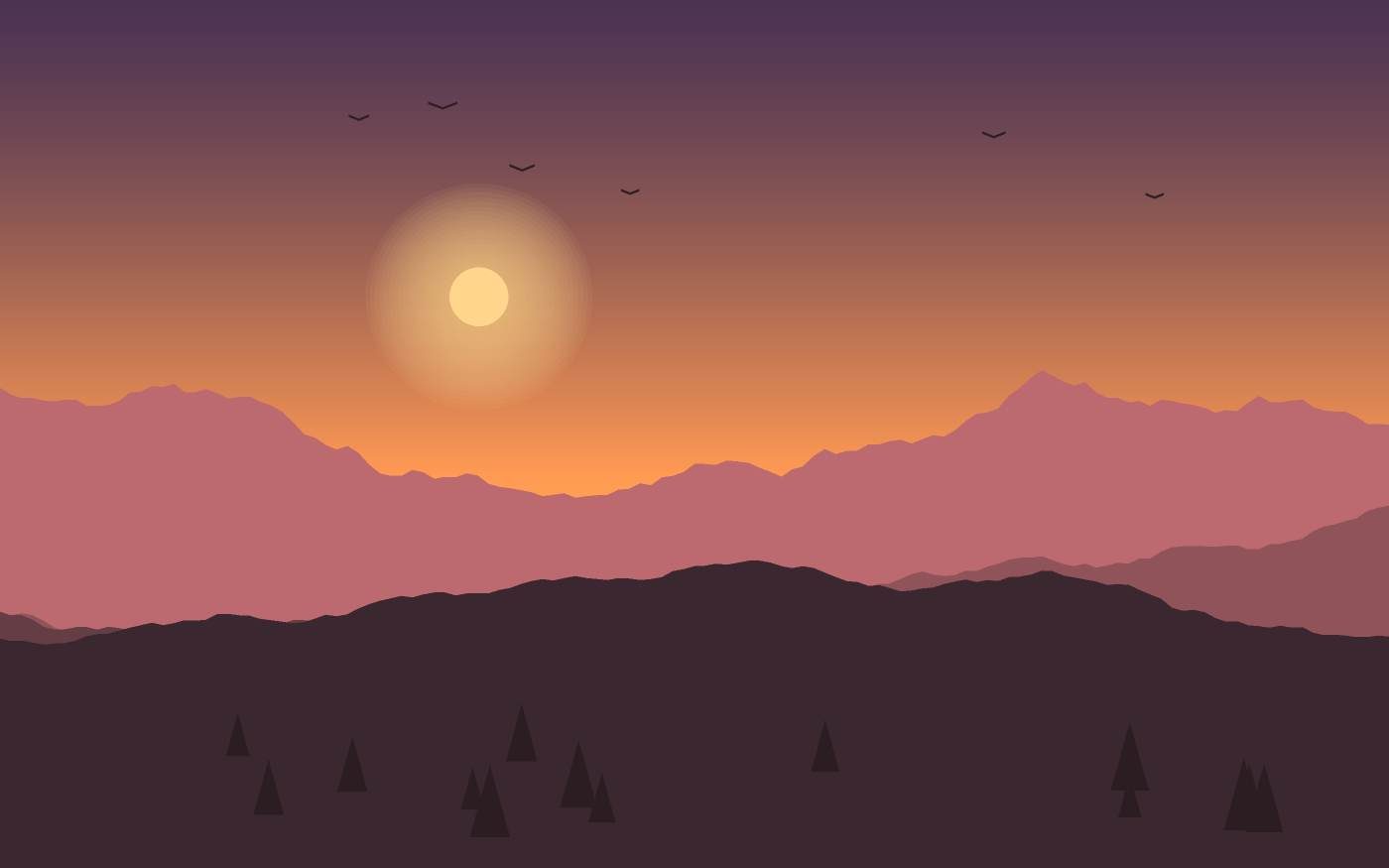 Illustrazione di un paesaggio