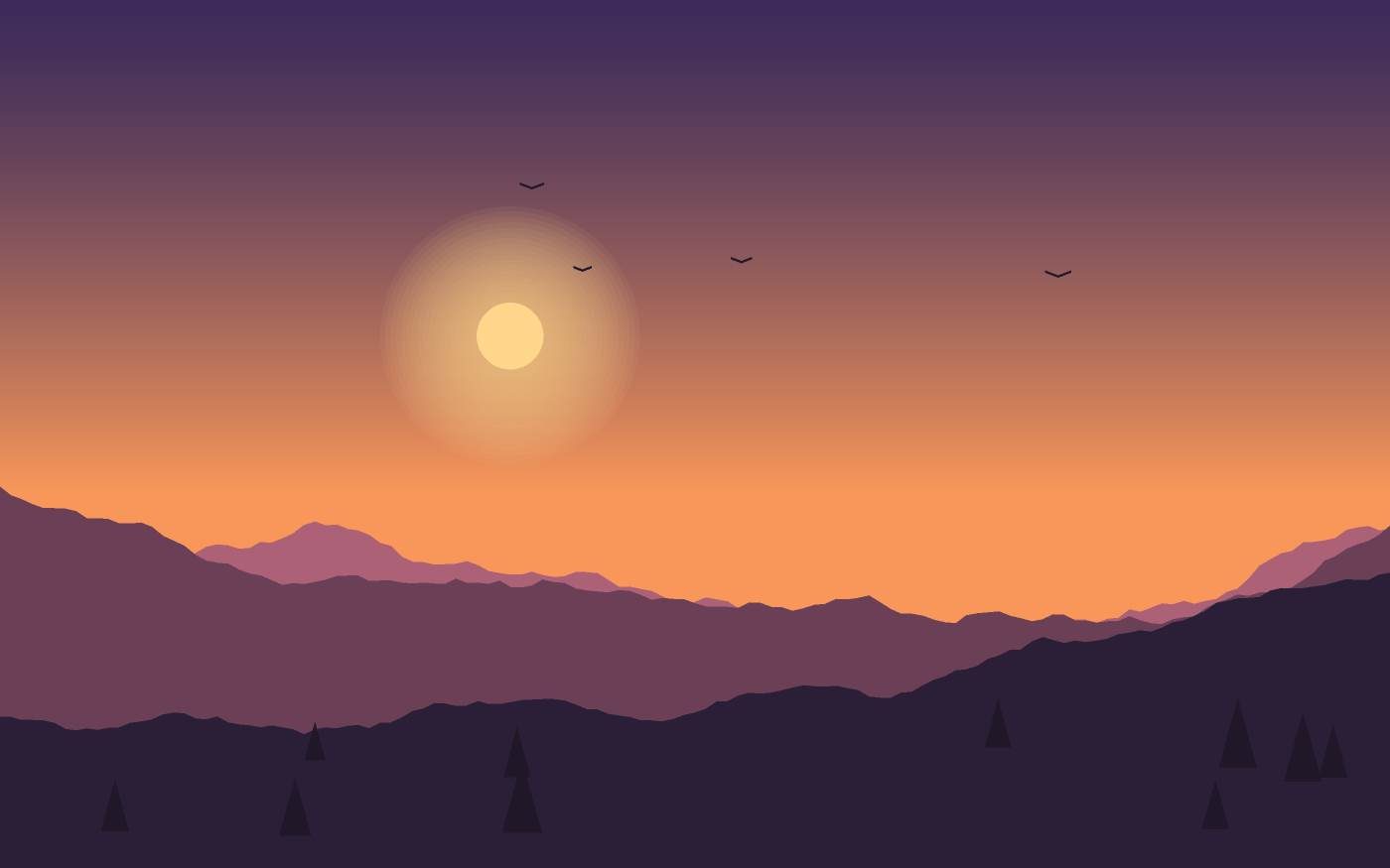 Ilustração de uma paisagem