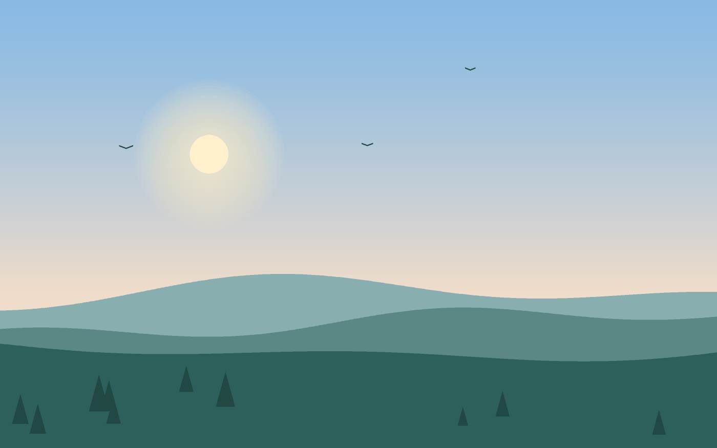 Ilustração de uma paisagem